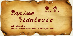 Marina Vidulović vizit kartica